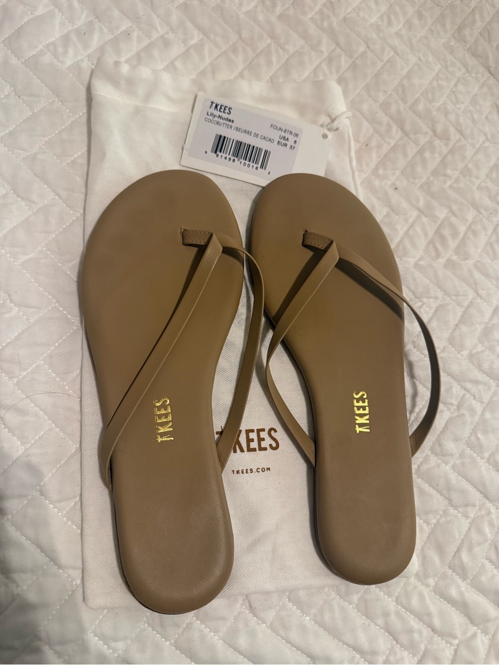 TKEES Lily Flip Flops in Cocoa Butter - Picture 2 of 8